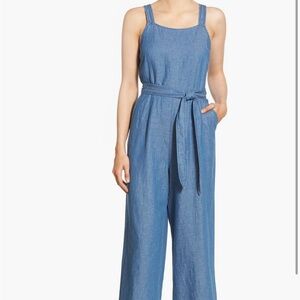 Madewell Muralist Crop Chambray Jumpsuit